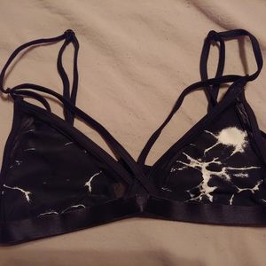 Lira black and white splatter bralette